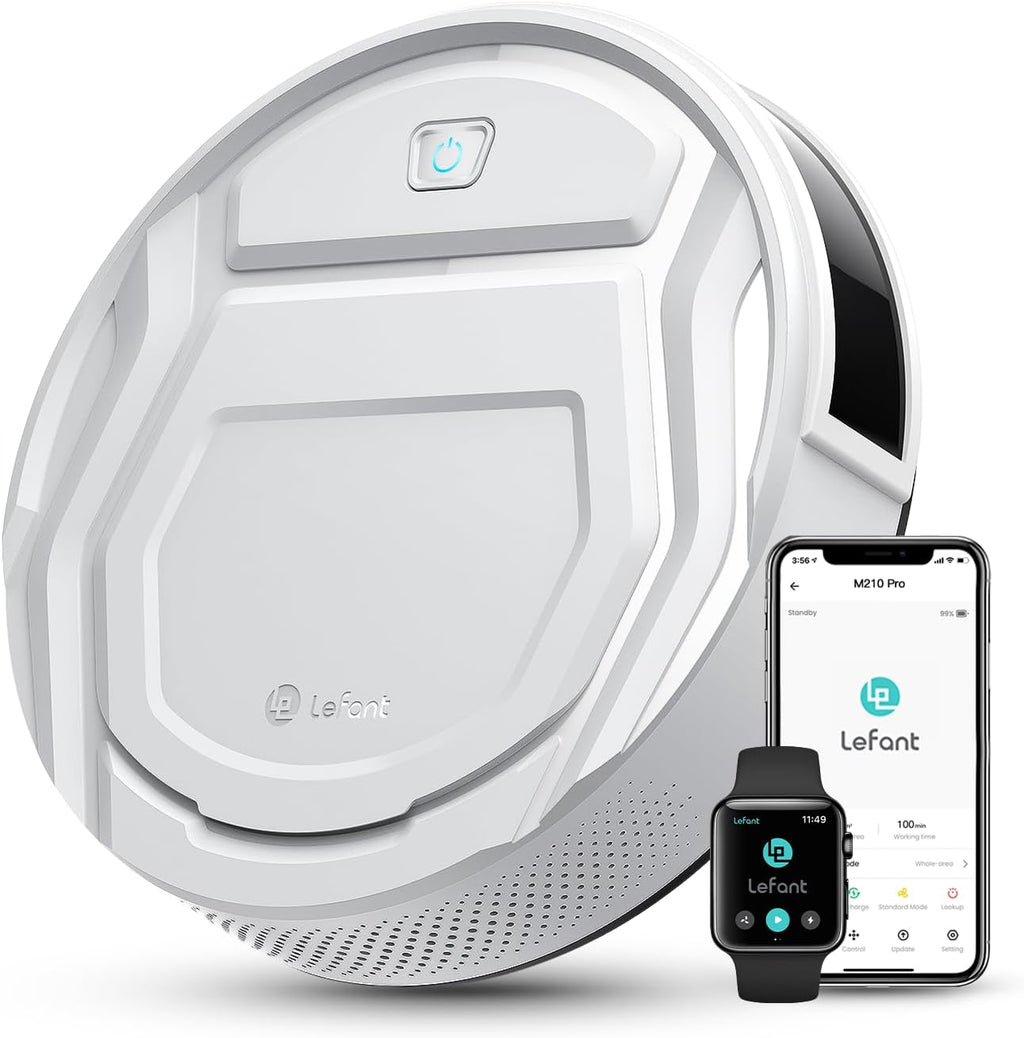 M210 Pro Robot Vacuum with 2200 Pa Powerful Suction, 6 Cleaning Modes, 120 Mins Runtime, Quiet, Self-Charging, Voice