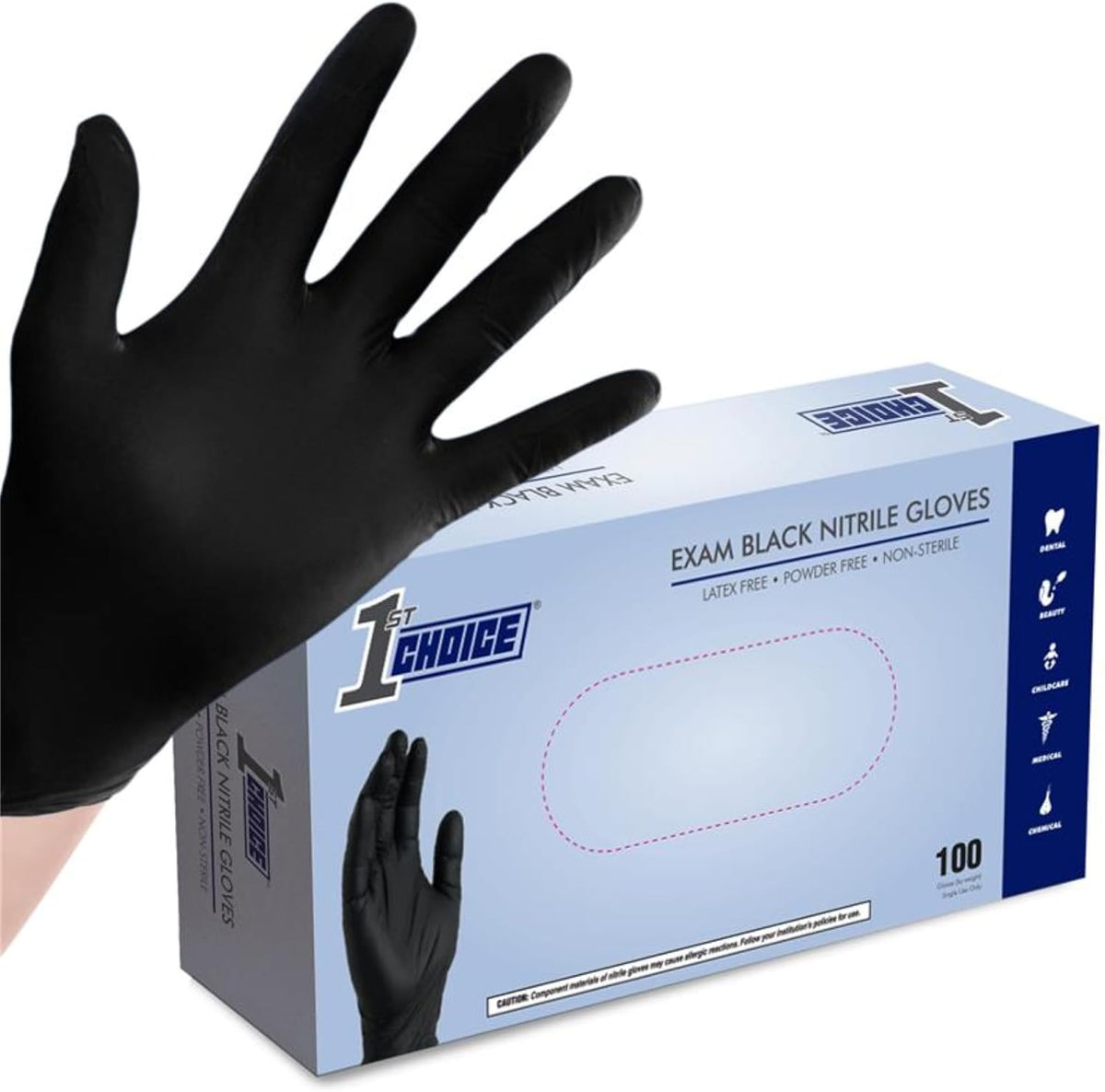 Black 4 mil Nitrile Disposable Gloves Food Safe Medical Grade