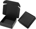 6x6x2" Small Black Shipping Boxes - 24 Pack Corrugated Cardboard Mailing Box Packaging for Small Business - Tab