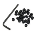 25pcs Internal Hex Allen Head Socket Set Screws 1/4"-20 x 1/4" Black with 1/8" Black Hex Wrench