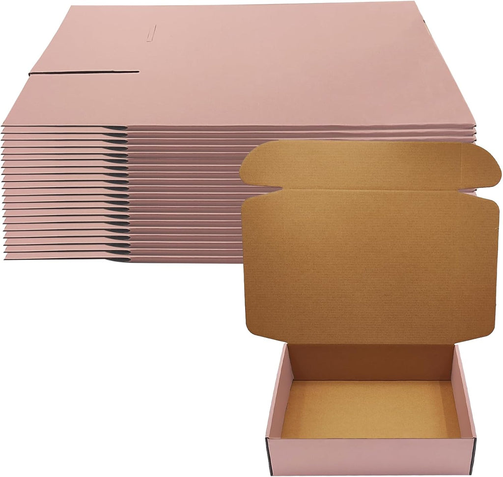 Pink Shipping Boxes 20 Pack 12x10x3 inch, Corrugated Cardboard Gift Box
