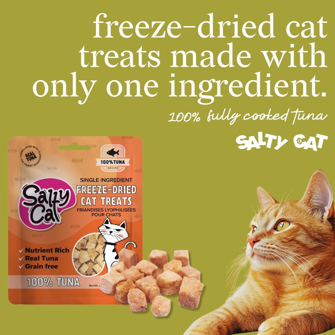 Natural Freeze-Dried Tuna Cat Treats, 10g Bag (12 Pack)
