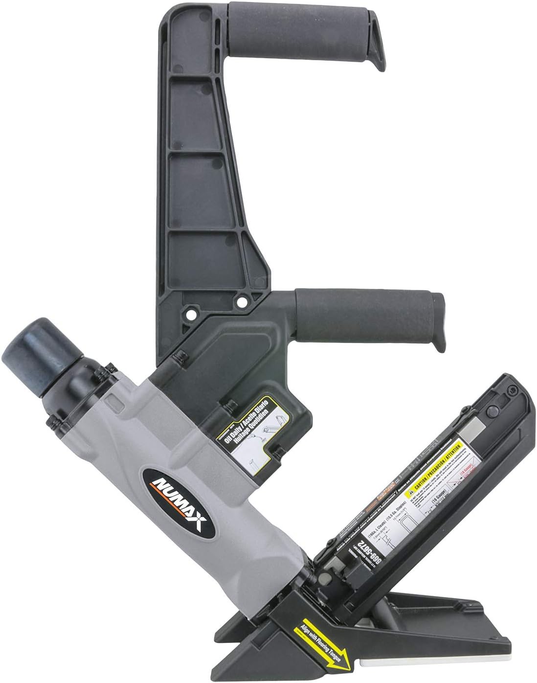 S50LSDH Pneumatic 2-in-1 15.5-Gauge and 16-Gauge 2" Dual Handle Flooring Nailer / Stapler with Flooring Mallet and