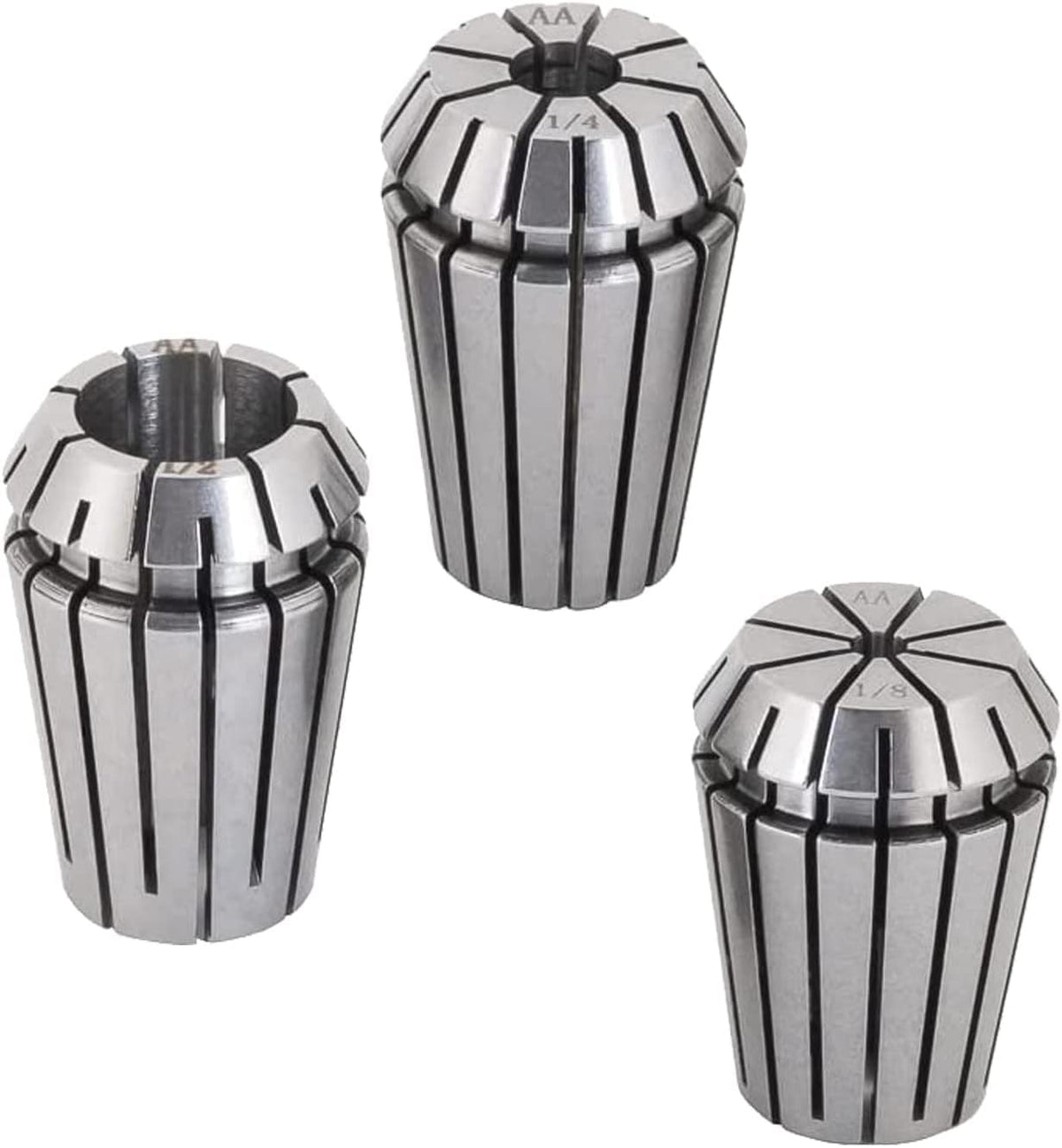 3 Pcs ER20 Spring Collet Set (1/8" & 1/4" & 1/2")