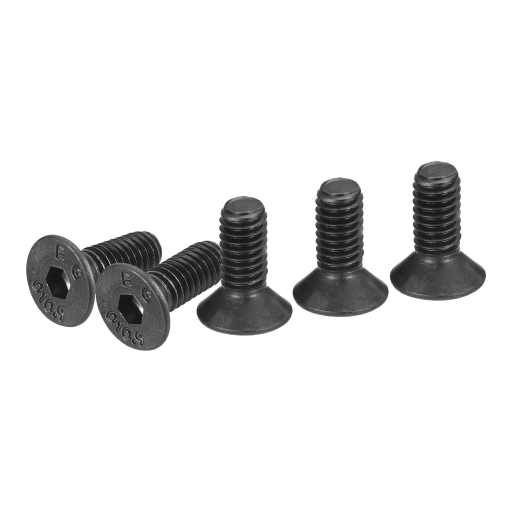 DTGN M4-0.7x10mm Flat Head Socket Cap Screws, 100 Pack Hex Socket Flat Head Screws Carbon Steel Black Oxide, Full Thread, Countersunk Bolts
