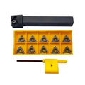 1/2inch Shank SER1212H16 Threading Tool Holder Right Hand External Threading with 10pcs 16ER AG60 Threading Carbide Inserts for Stainless Steel Cutting
