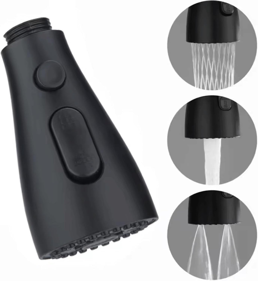 Kitchen Faucet Head Replacement with 9 Adapters, Metal Pull Down Sink Head, 3 Function Sink Sprayer, American