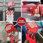 2 Lockout Tagout Cable Lock,6.5 ft Safety Adjustable Lockout Red