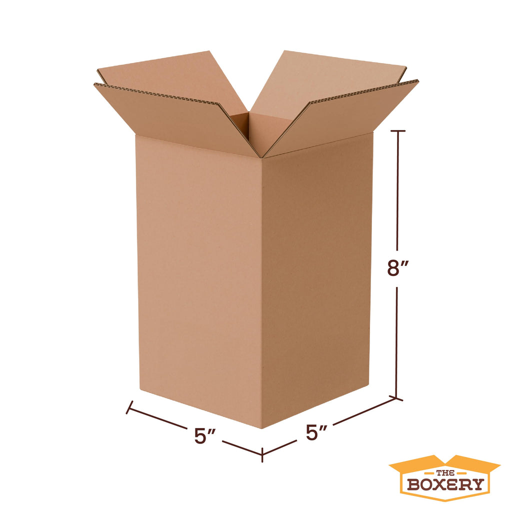 5"x5"x8" Corrugated Cardboard Boxes 25-Pack