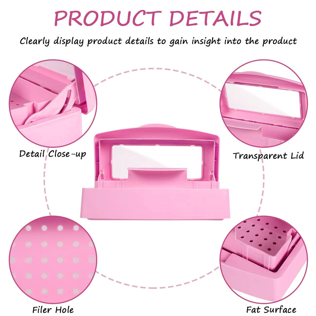 2 Piece Nail Tool Sterilizer Box barbicide Disinfectant Jar Plastic Disinfectant Container Suitable for Nail Tools