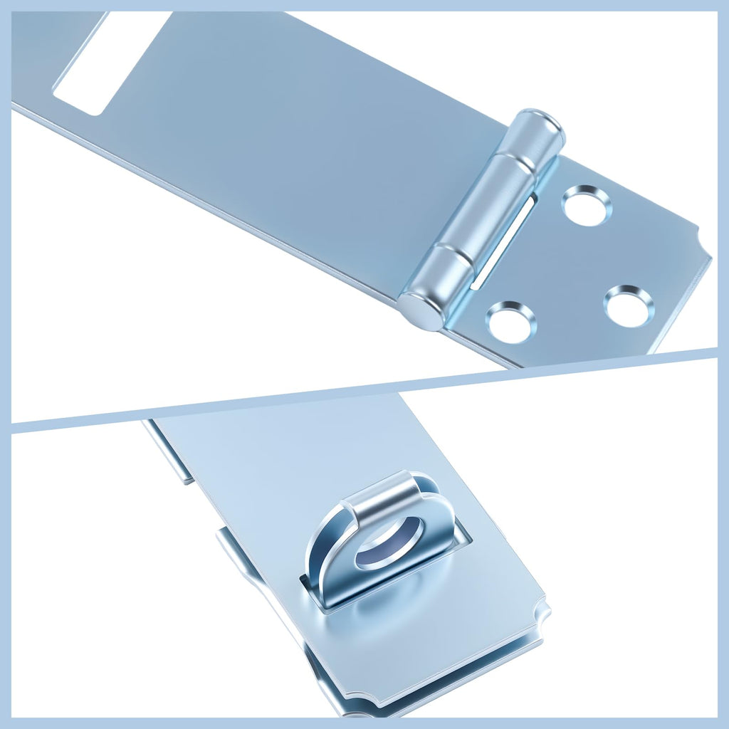 6 Pack Door Padlock Locks Hasp Latch, 3-1/2 inch Safety Packlock Clasp Hasp Lock Latch,Extra Thick Door Gate Lock