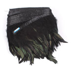 5 Yards Rooster Feather Trim 5-7 inches Wide, Black