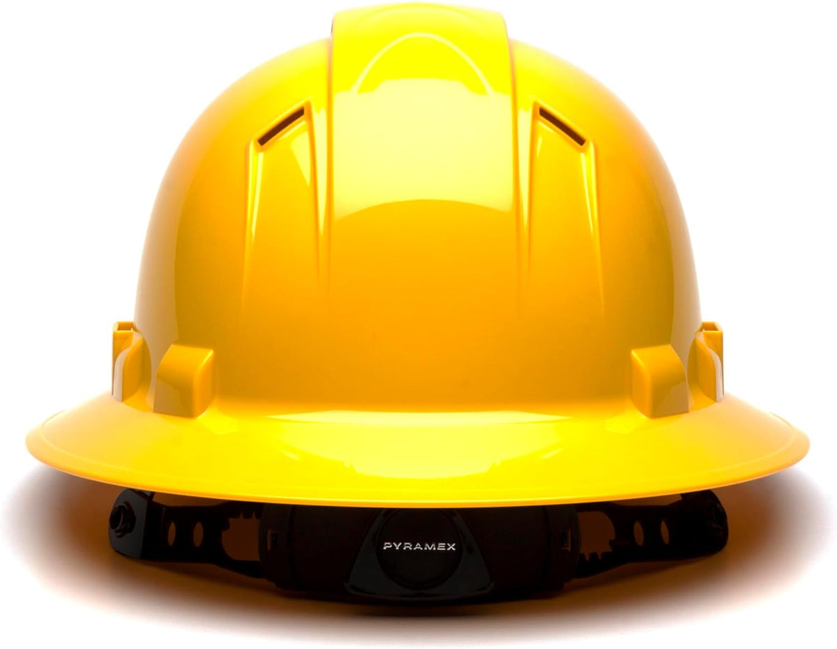 Pyramex Ridgeline Full Brim Hard Hat 4 Point Ratchet Vented