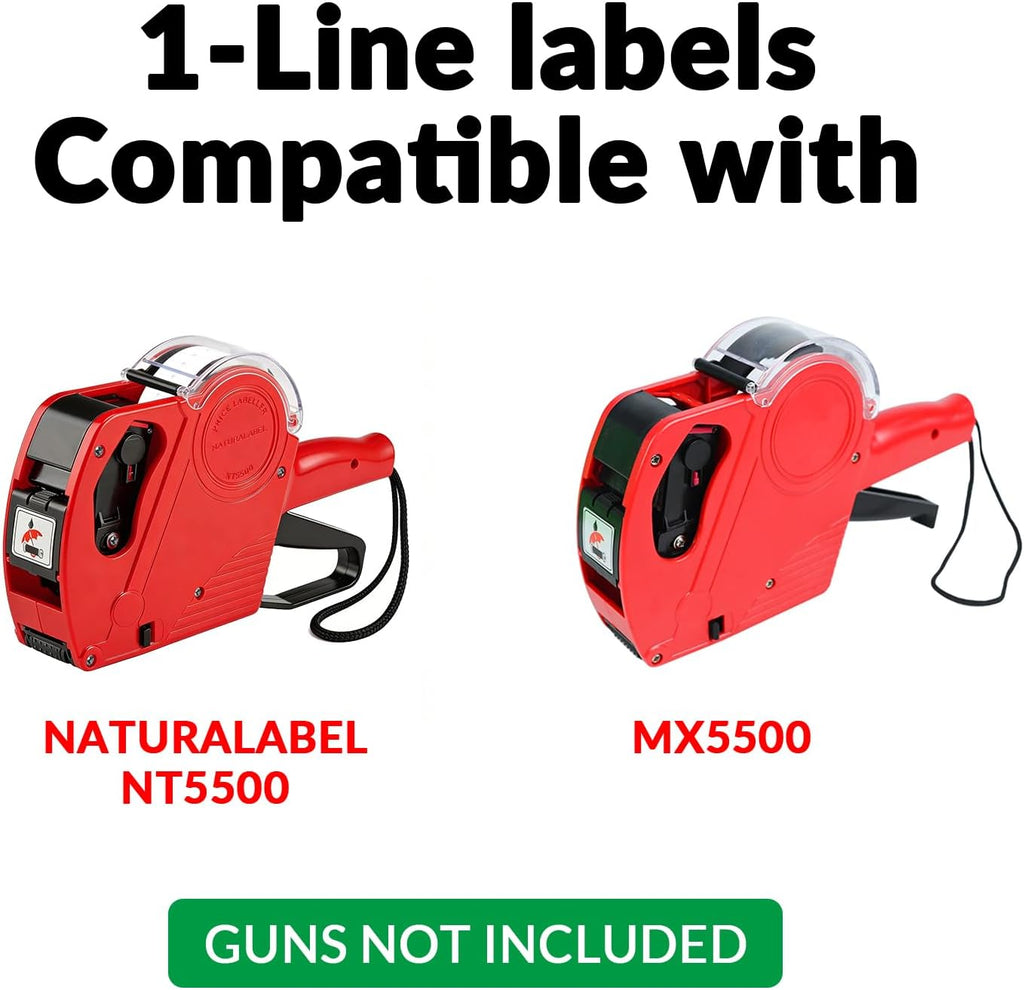 10,000 White Price Gun Labels (Blank) | Compatible with MX-5500 & NT5500, 10 rolls 1,000 labels per roll, includes 1