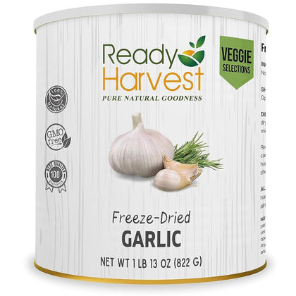 Freeze Dried Food - Garlic | Emergency Food | Pantry Staples | #10 Can | 25-Year Shelf Life | Cans Filled to the Top