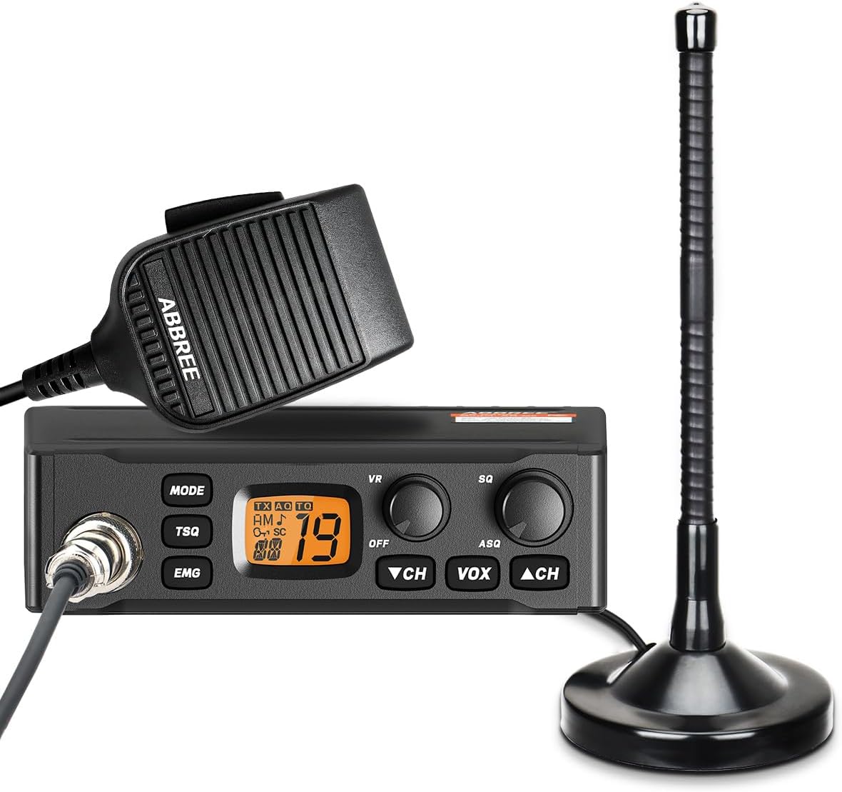 CB Radio with Magnetic Mount Antenna for Truckers Long Range AM FM Professional CB Radios,Compact Design,Instant