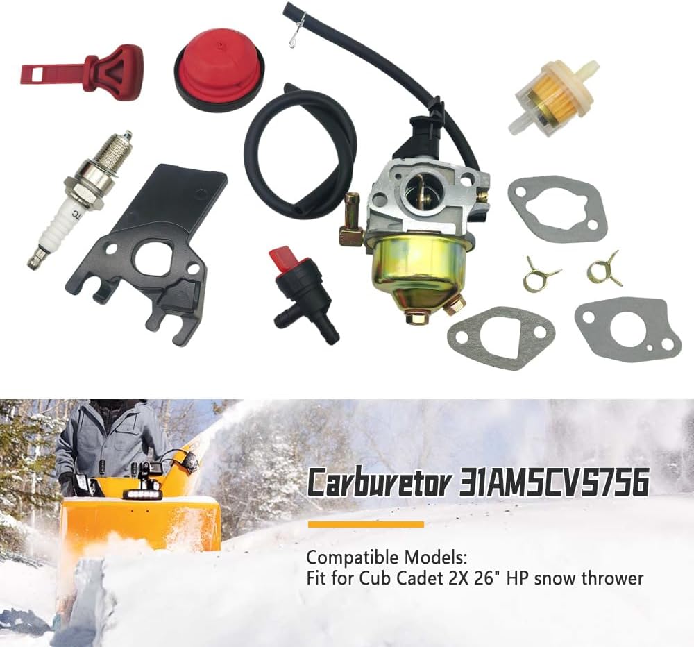 31AM5CVS756 Carburetor Kit Fit for Cub Cadet 2X 26" HP Snow Thrower