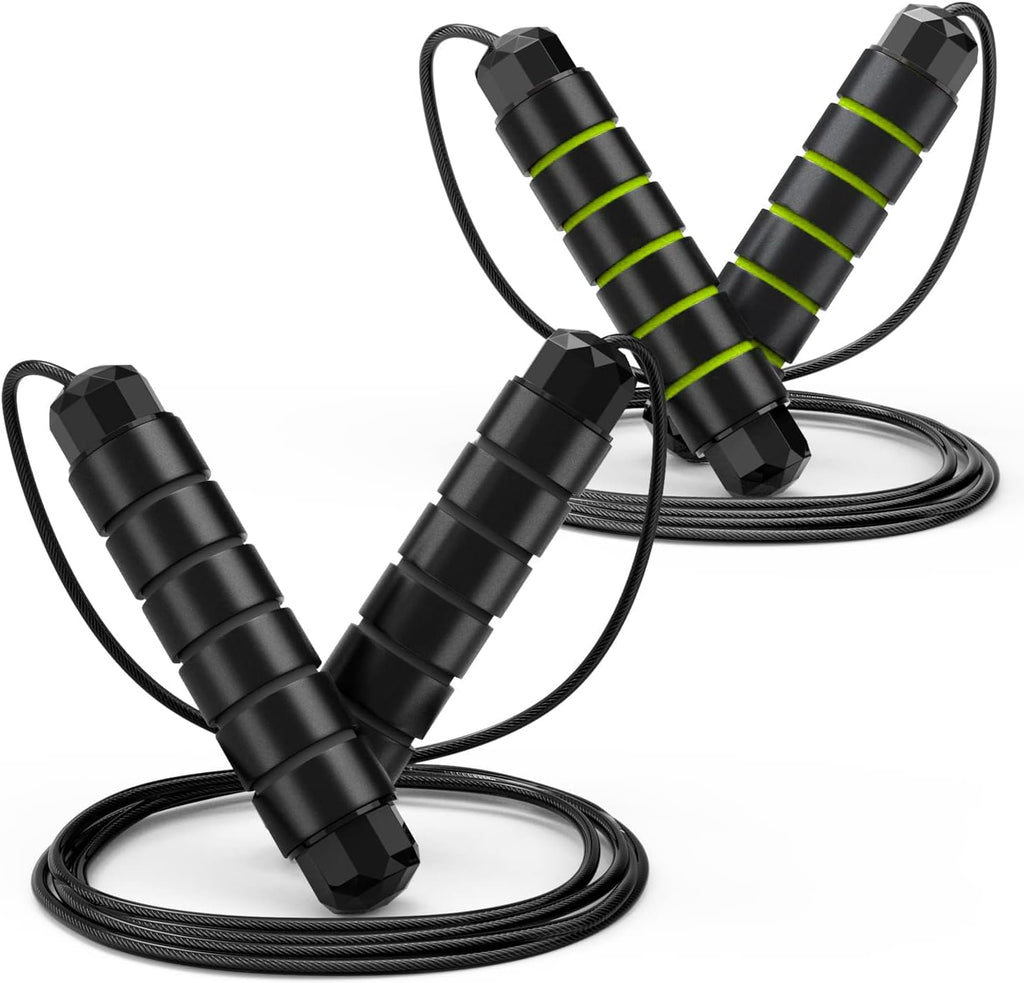Jump Rope, Tangle-Free Rapid Speed Jumping Rope Cable with Ball Bearings for Women, Men, and Kids, Adjustable Steel