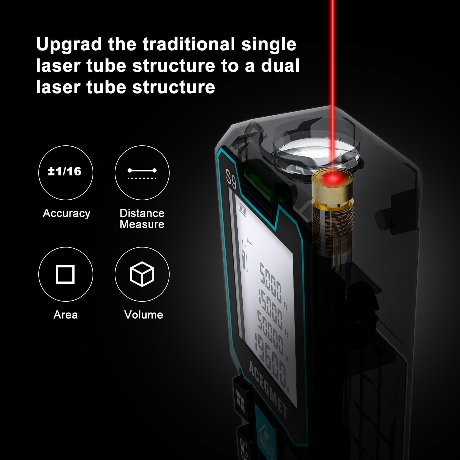 Laser Measure with Phone App, 229ft/70m Laser Measurement Tool with 2 Bubble Levels, LCD Backlit Display, IP54