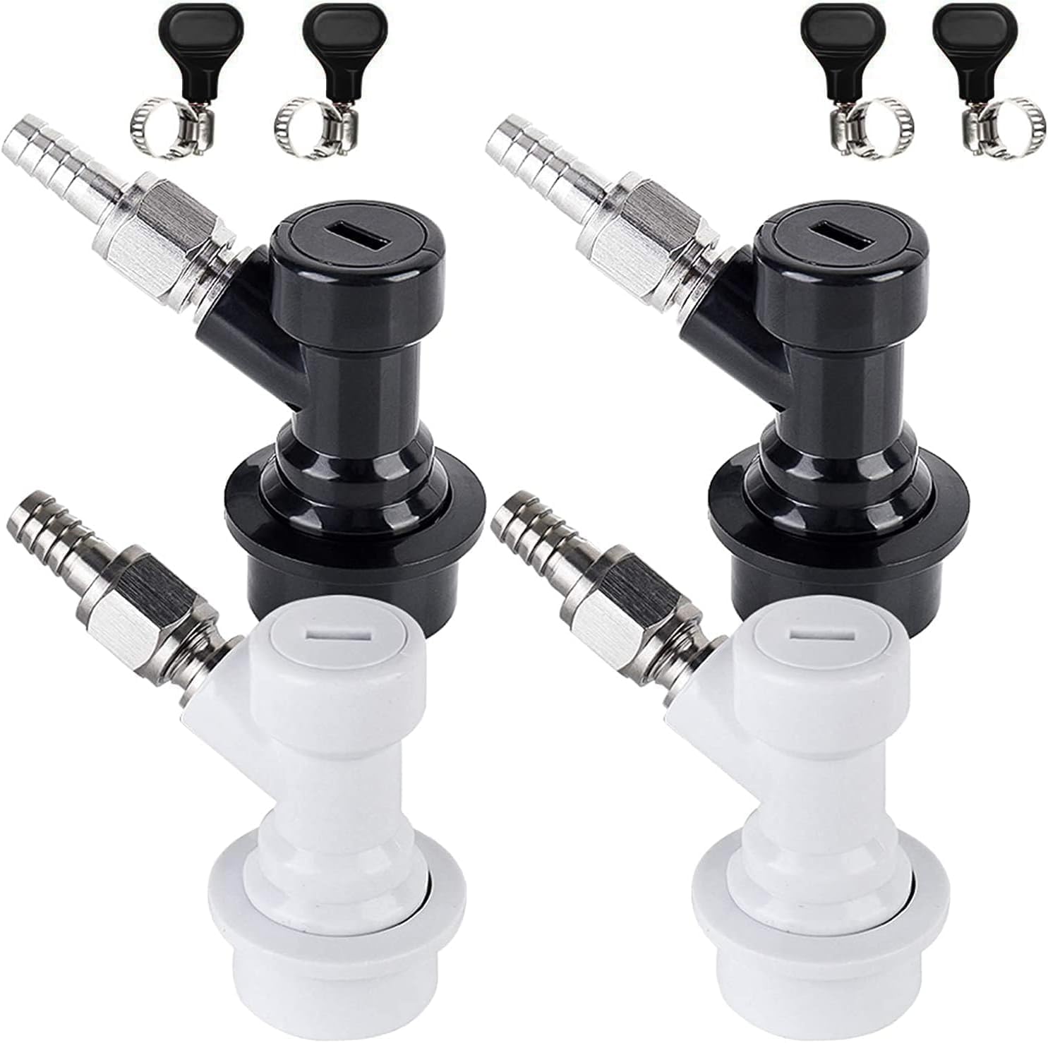 Ball Lock Keg Fittings Disconnect, Ball Lock MFL Quick Connector | Ball Lock Keg Connectors 5/16” Gas 1/4” Liquid