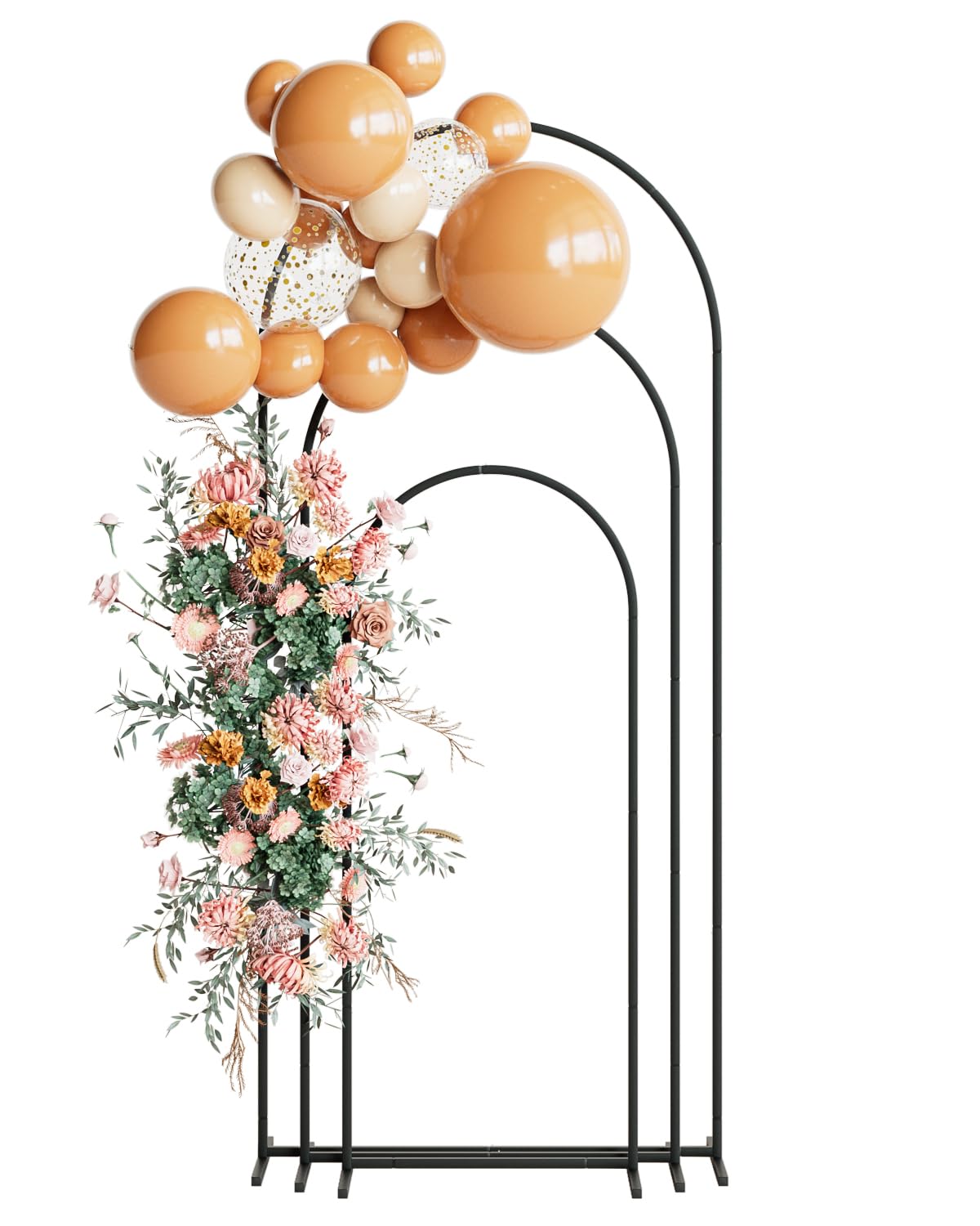 Wedding Arch, Metal Arch Backdrop Stand, Black, 6FT, 5FT, 4FT