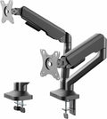 Dual Pneumatic Arm Ultra-Wide Monitor Mount for up to 35 inch Screens, Holds 26.4 lbs per Arm, Desk Mount Monitor