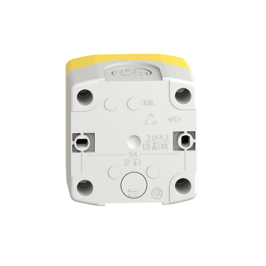 Schneider Electric Yellow Station - 1 red Mushroom Head pushbutton Ø40 Turn to Release 1NO+1NC