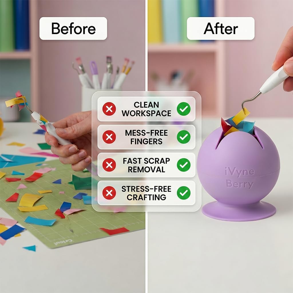 Berry Suctioned Vinyl Weeding Scrap Collector & Holder for Weeding Tools for Vinyl - Purple