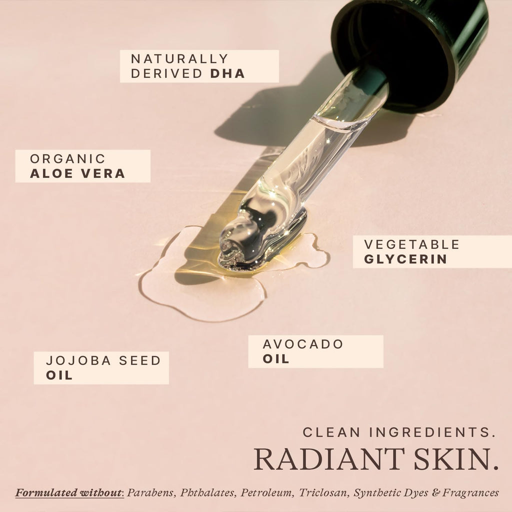 Self Tanning Drops for Face - USA Made with Organic & Natural Ingredients | Ultra Dark Face Tanning Drops to Add to