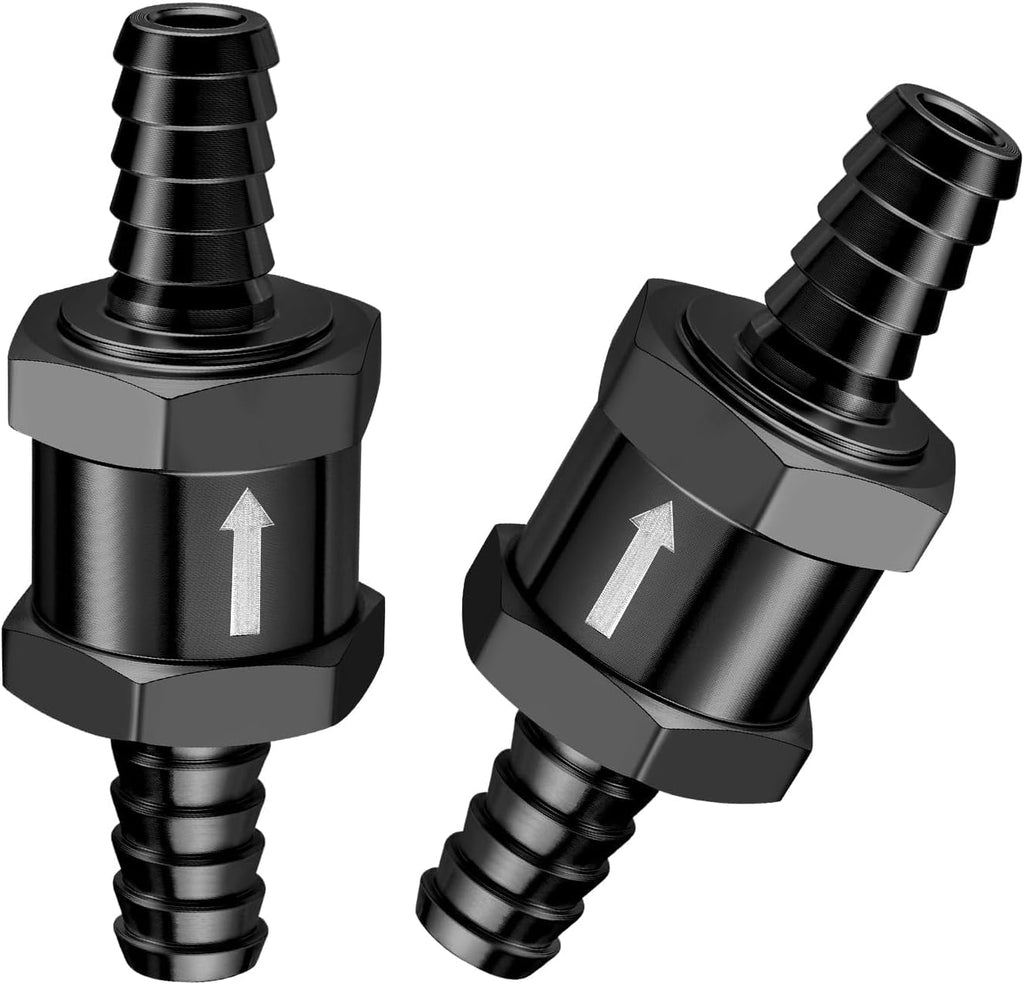 EVIL ENERGY 5/16" Fuel Check Valve One Way Inline Non Return Diesel Gasoline Black (8mm OD,2PCS)