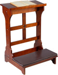 Wood Prayer Kneeler with Shelf and Cushion,Simple Style