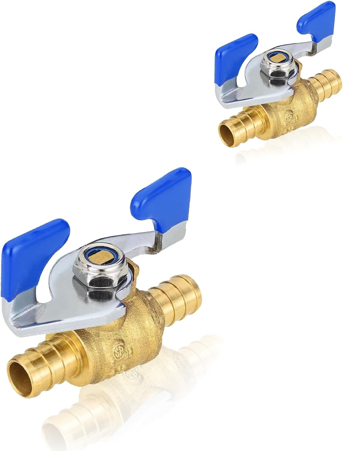 2Pack Seelink 3/4" PEX Crimp Ball Valve with Butterfly Level(VALVE169-2)
