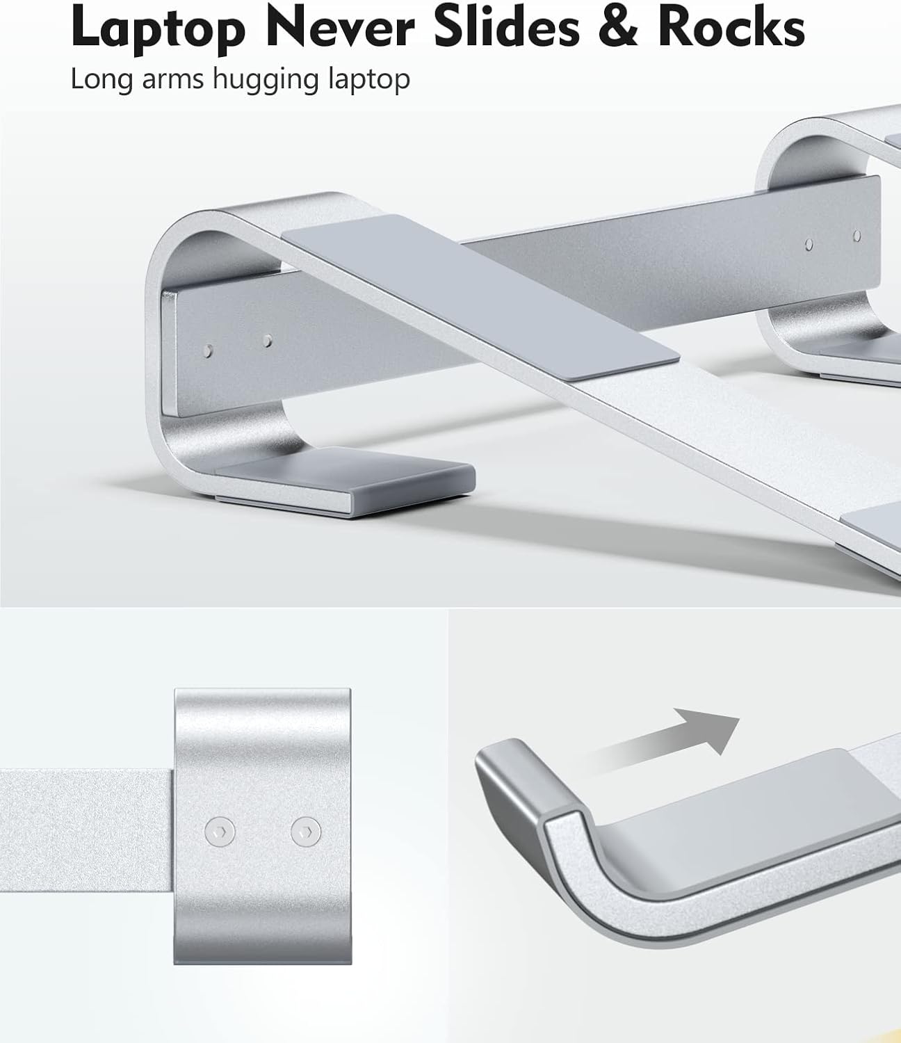 Laptop Stand for Desk,Aluminum Computer Stand for Cooling,Sturdy Stable Ergonomic Laptop Riser Compatible with