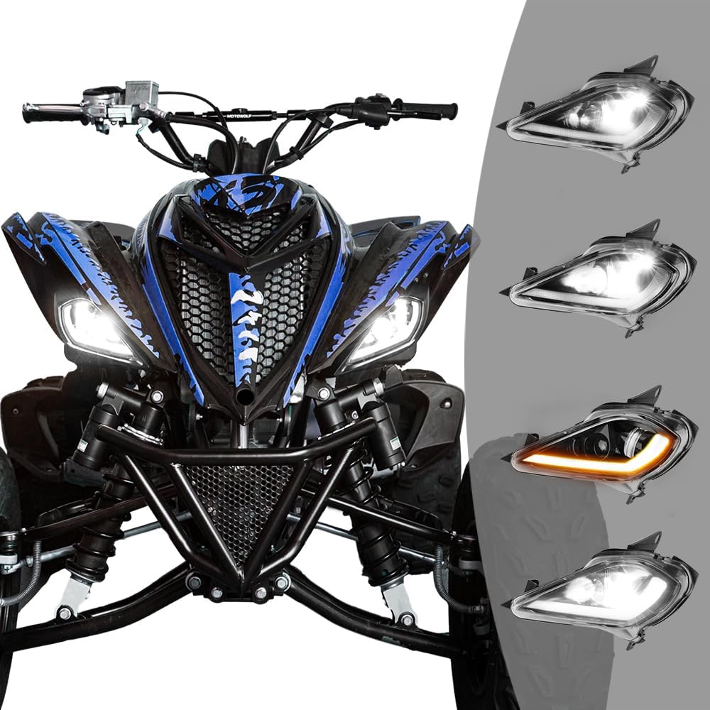 KEMIMOTO LED Headlights Compatible With Raptor 350 450 700, Wolverine 350