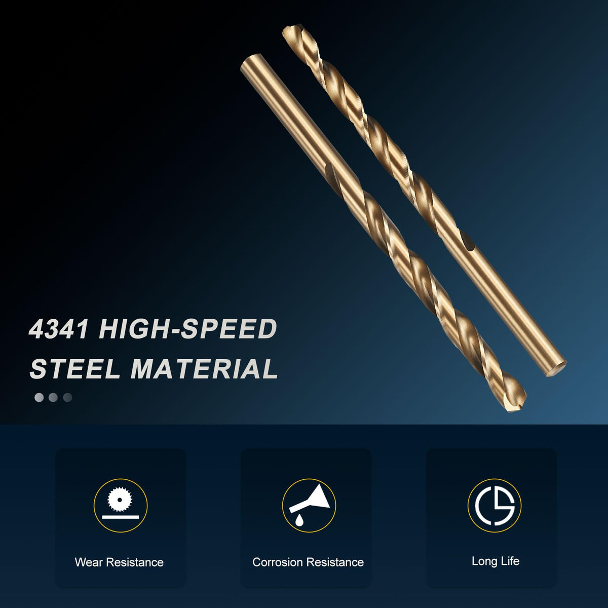 PATIKIL Letter A Drill Bit 4341 High-Speed Steel for Thin Metal 2 Pack
