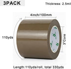 Brown Packing Tape Refills, 3 Rolls of Packaging Tape Heavy Duty Designed for Moving, Shipping and Packing