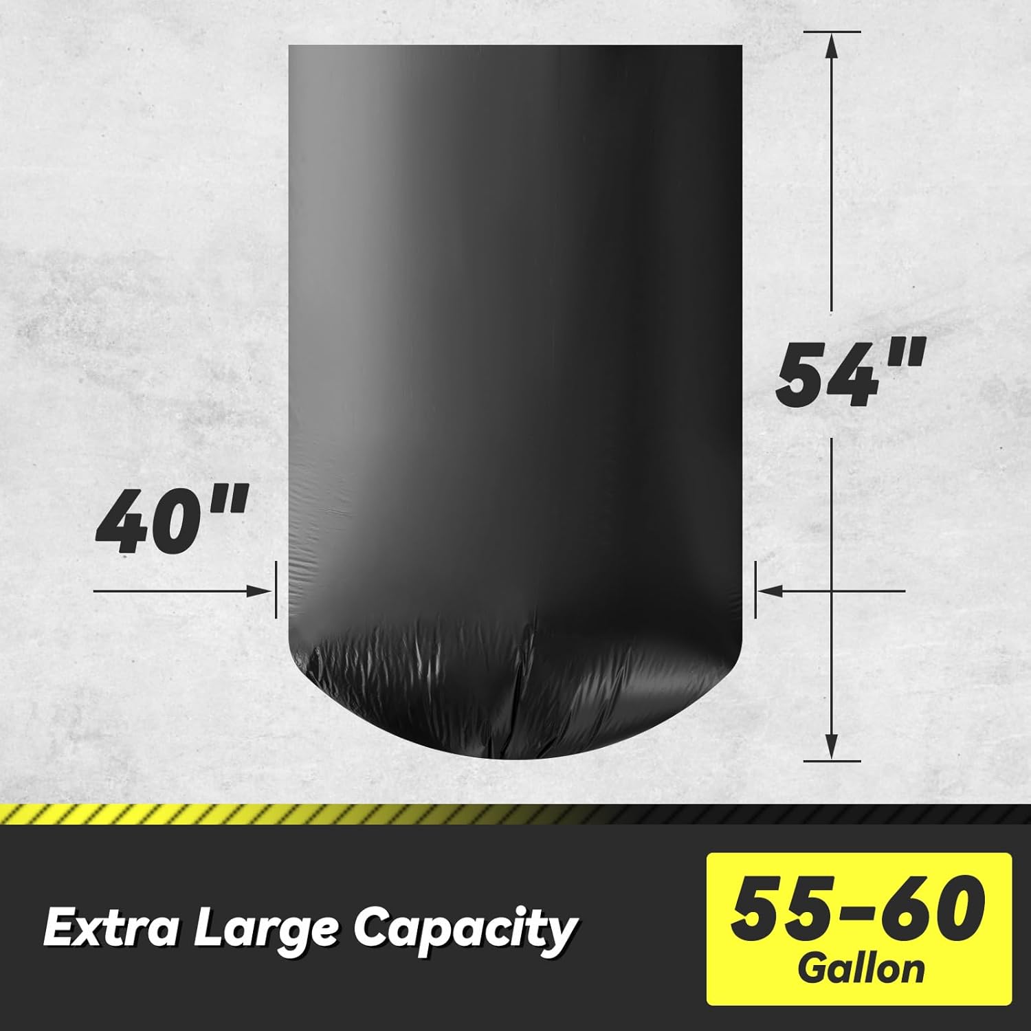 100 Count 55-60 Gallon Trash Bags, Sturdy & Tear-Resistant Commercial Can Liners 55 Gallon, Large Garbage Bags, Large