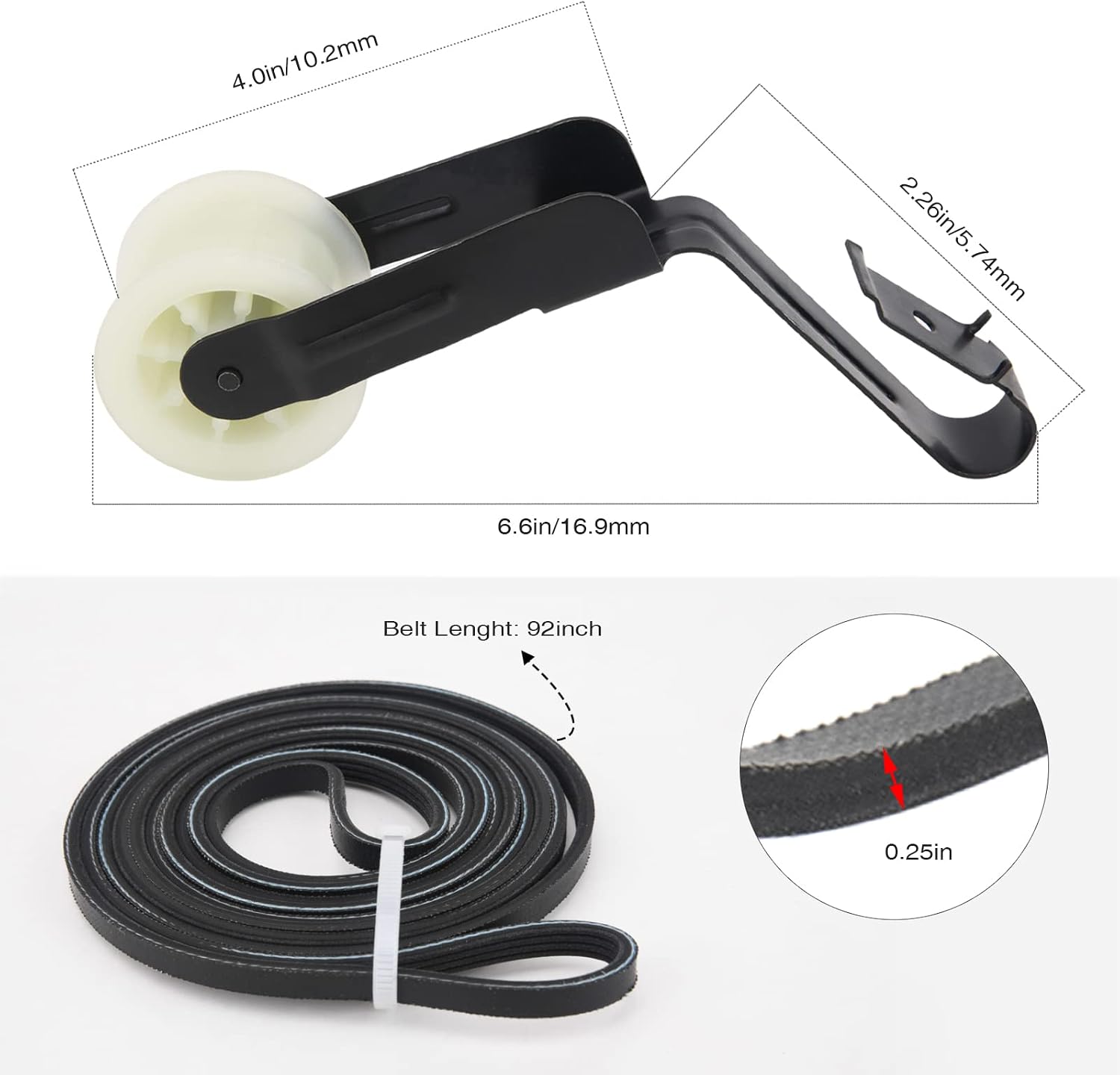 4392065 Dryer Repair Kit Compatible With Whirlpool Maytag Centennial, Amana, Admiral, Crosley Dryer, 349241T Drum