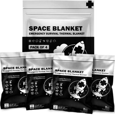 Survival Emergency Mylar Thermal Blankets -Space Blanket Survival kit Camping Blanket Perfect for First Aid Kit