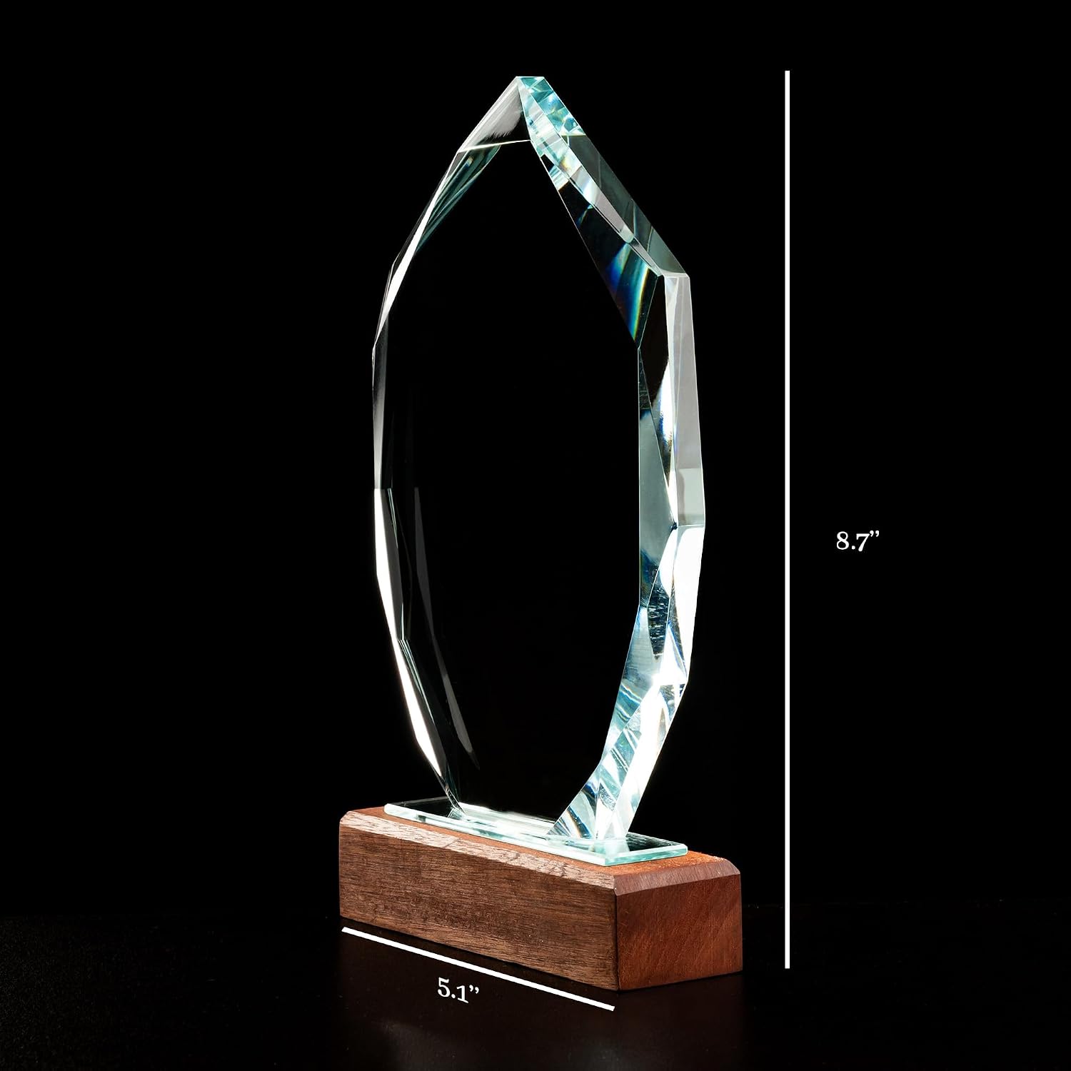 Employee Appreciation Gifts - Personalized Employee Recognition Crystal Awards - 8.7'' Engraved Glass Trophy, Thank