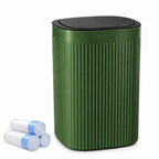 Small Bathroom Trash Can with Lid Plastic Garbage Can 2.1 Gallon Green
