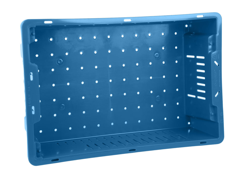 Hudson Exchange 20 x 13 x 5.6" (4 Pack, 4.5 Gallon) Agricultural Nest and Stack Vented Crate Handled Storage