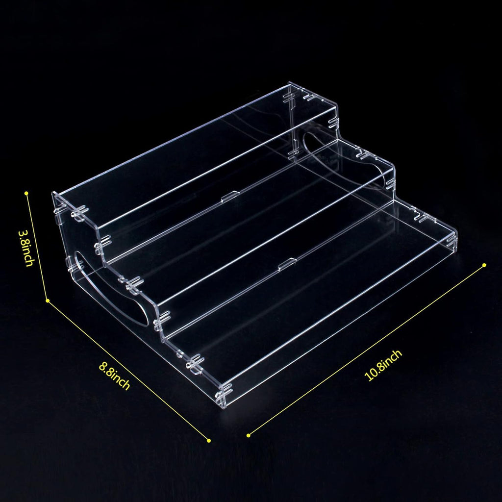 2 Pack Pantry Organization and Storage Clear Plastics Spice Rack Organizer for Cabinet & Countertop (ASSEMBLY