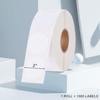 White Dot Stickers 1000 Pcs, 2" Label Sticker,（1000 Labels/Roll）