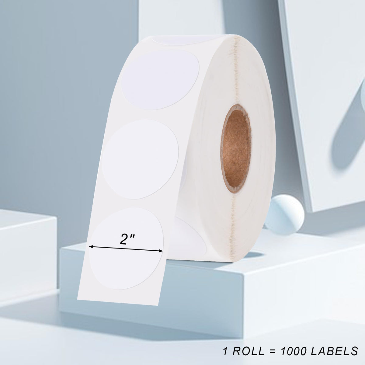 White Dot Stickers 1000 Pcs, 2" Label Sticker,（1000 Labels/Roll）