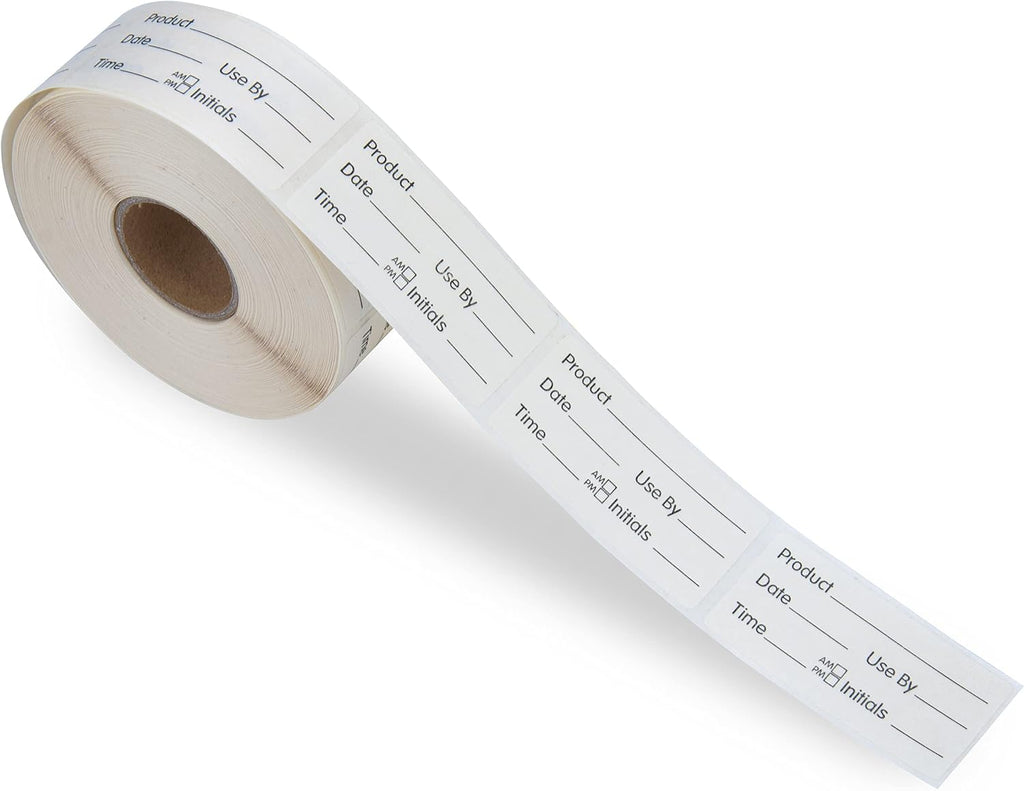 Blank 1 x 2 Inch Food Rotation Dissolvable Labels 2 Rolls