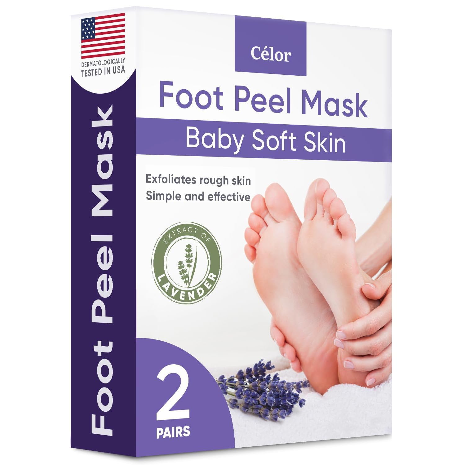 Foot Peeling Mask for Dry Cracked Feet | Foot Mask to Exfoliate Rough, Cracked, Dry Feet, Calluses for Soft Baby Feet