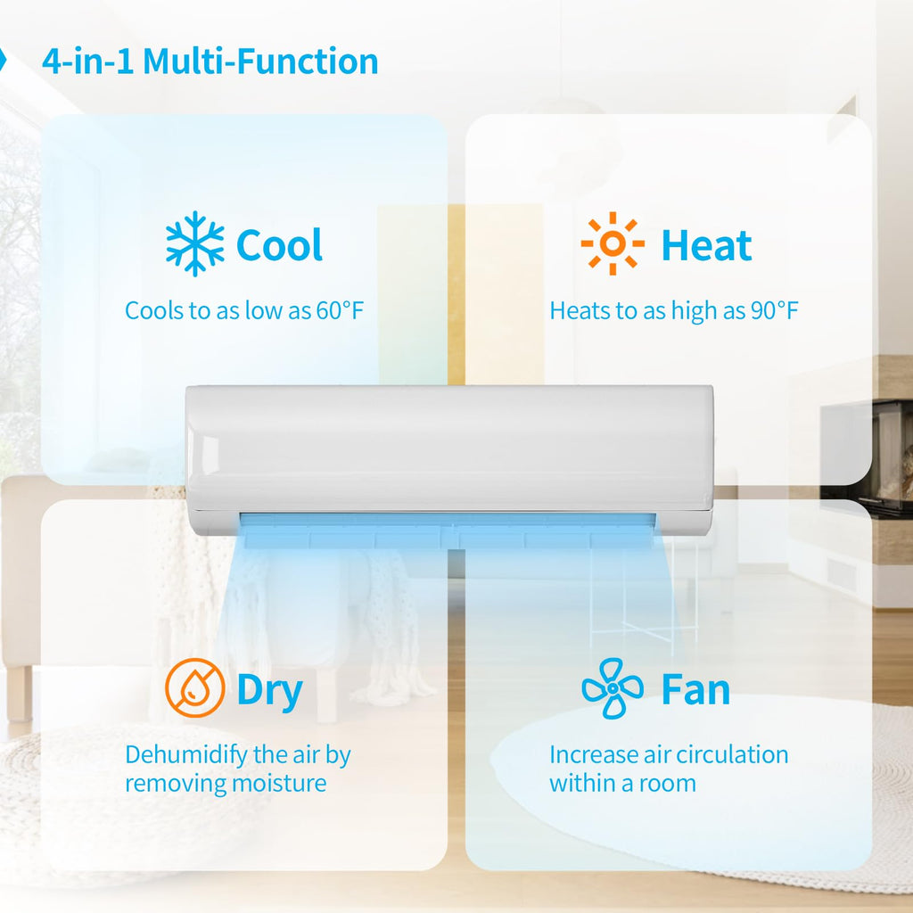 9,000BTU Mini Split Air Conditioner with Pre-Charged Heat Pump
