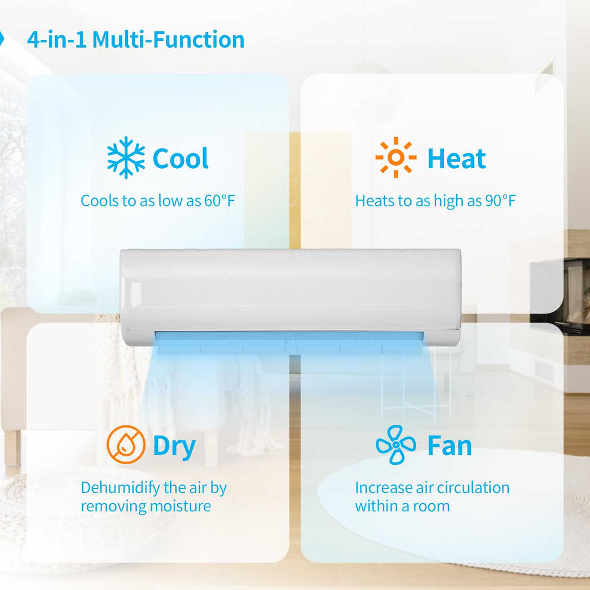 9,000BTU Mini Split Air Conditioner with Pre-Charged Heat Pump