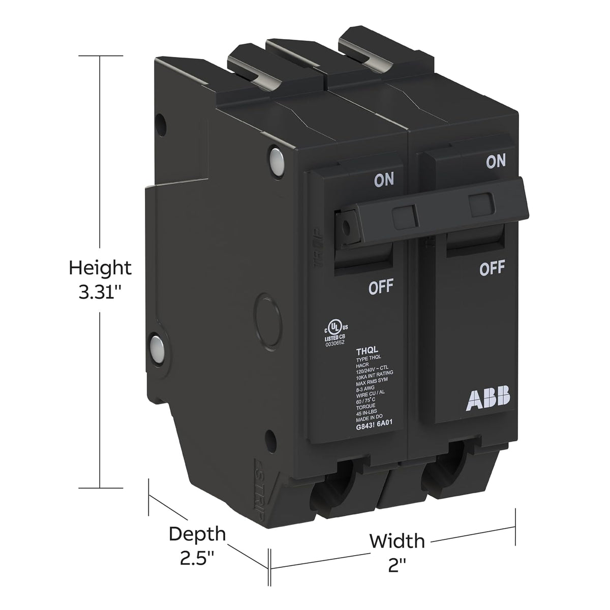 ABB Q-Line THQL2150 • Circuit Breaker • 50 Amp Double Pole